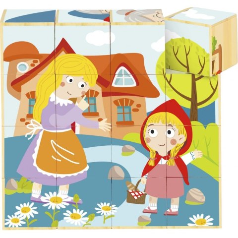 TOOKY TOY Drewniane Klocki Puzzle Układanka Czerwony Kapturek + Książeczka 17 el. TOOKY TOY Drewniane Klocki Puzzle Układanka Czerwony Kapturek + Książeczka 17 el.