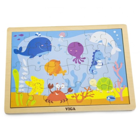 VIGA Drewniane Puzzle Ocean 24 Elementy