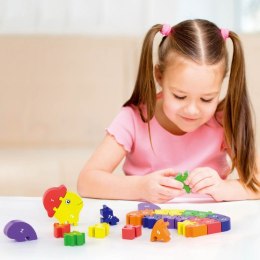 Viga Drewniane Puzzle 3D Edukacyjna Układanka Alfabet Cyferki Żółw