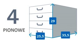 Pudełko kartonowe 4 szuflady pionowe PROWANSALSKIE LILA