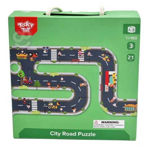 TOOKY TOY Droga Puzzle dla Dzieci Autostrada Makieta 21 el. Certyfikat FSC TOOKY TOY Droga Puzzle dla Dzieci Autostrada Makieta 21 el. Certyfikat FSC