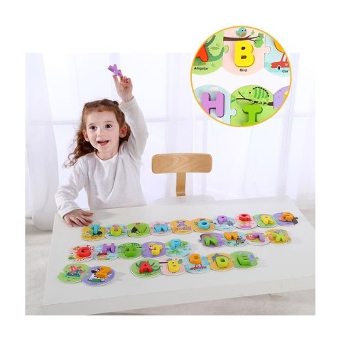 TOOKY TOY Puzzle Układanka Nauka Alfabetu Liter Słów Alfabet Grube Klocki 26 el. TOOKY TOY Puzzle Układanka Nauka Alfabetu Liter Słów Alfabet Grube Klocki 26 el.
