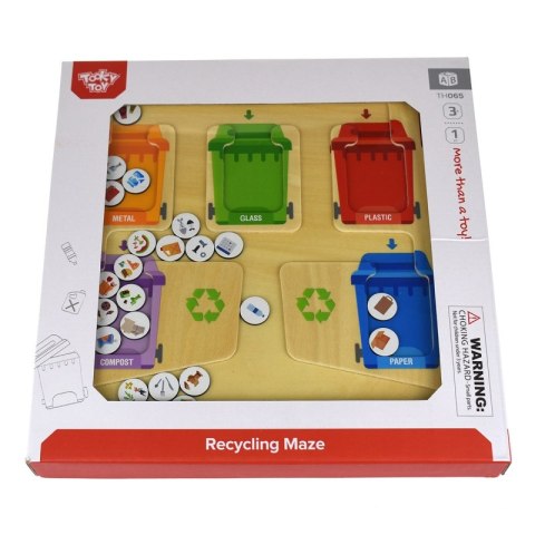 TOOKY TOY Układanka Tablica Magnetyczna Segregacja Odpadów TOOKY TOY Układanka Tablica Magnetyczna Segregacja Odpadów