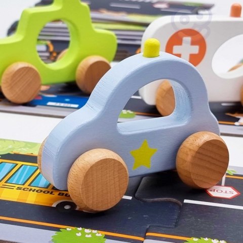 TOOKY TOY Zestaw Droga Puzzle dla Dzieci Autostrada Makieta 21 el. Certyfikat FSC + 6 Pojazdów Drewnianych TOOKY TOY Zestaw Droga Puzzle dla Dzieci Autostrada Makieta 21 el. Certyfikat FSC + 6 Pojazdów Drewnianych
