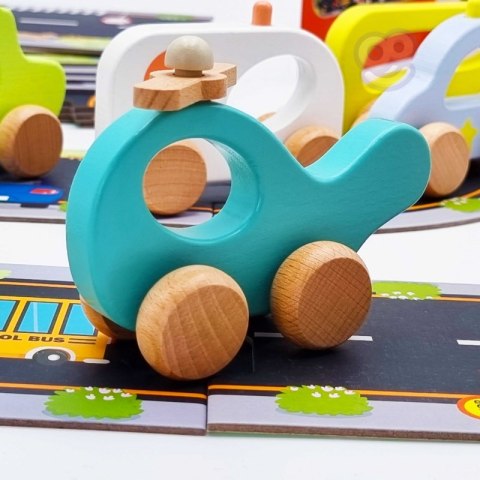 TOOKY TOY Zestaw Droga Puzzle dla Dzieci Autostrada Makieta 21 el. Certyfikat FSC + 6 Pojazdów Drewnianych TOOKY TOY Zestaw Droga Puzzle dla Dzieci Autostrada Makieta 21 el. Certyfikat FSC + 6 Pojazdów Drewnianych