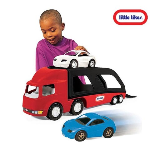 Little tikes Duża naczepa laweta do przewozu samochodów + dwa auta osobowe Little tikes Duża naczepa laweta do przewozu samochodów + dwa auta osobowe