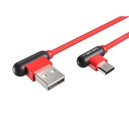 Natec Prati, Angled USB Type C to Type A Cable 1m, Red