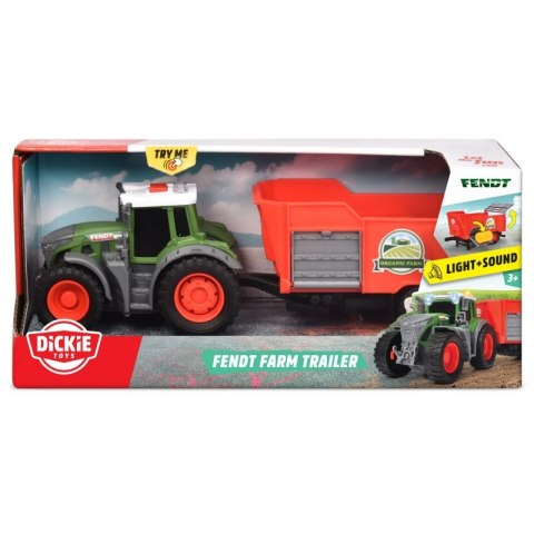 DICKIE Farm Traktor Fendt z przyczepką 26cm Bela Siana DICKIE Farm Traktor Fendt z przyczepką 26cm Bela Siana
