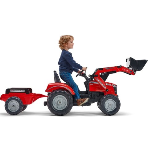FALK Traktor Massey Ferguson Czerwony na Pedały z Przyczepką od 3 Lat FALK Traktor Massey Ferguson Czerwony na Pedały z Przyczepką od 3 Lat