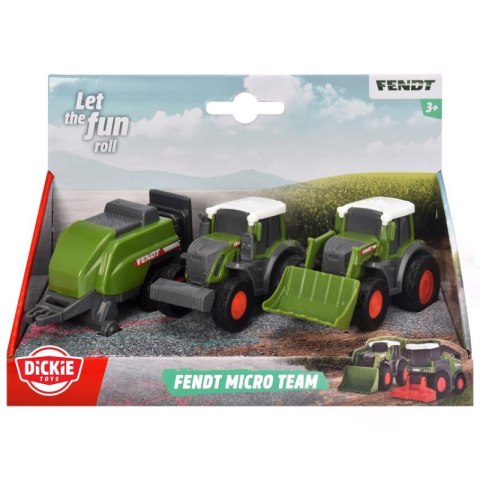 DICKIE Farm Zestaw 3 Pojazdów 9cm Traktory Przyczepka Fendt DICKIE Farm Zestaw 3 Pojazdów 9cm Traktory Przyczepka Fendt