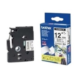 Brother TZe-FX231 Flexible ID Laminated Tape Black on White, TZe, 8 m, 1.2 cm