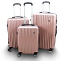 3x WALIZKI PODRÓŻNE ZESTAW BAGAŻ BARUT ROSEGOLD BAGAŻ OBROTOWE KÓŁKA