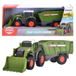 DICKIE Farm Traktor Fendt z Łyżką i Przyczepą 18cm