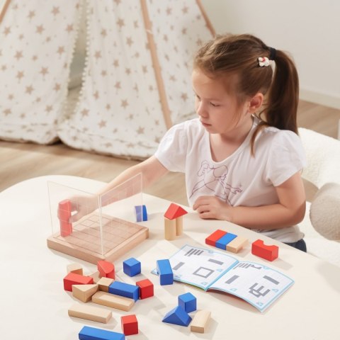 Viga Drewniana Gra Budowanie Klocki 3D Montessori Viga Drewniana Gra Budowanie Klocki 3D Montessori