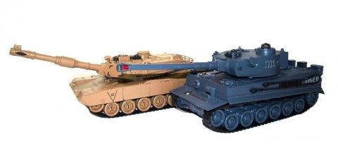 Zestaw wzajemnie walczących czołgów M1A2 Abrams i German Tiger v2 2.4GHz 1:28