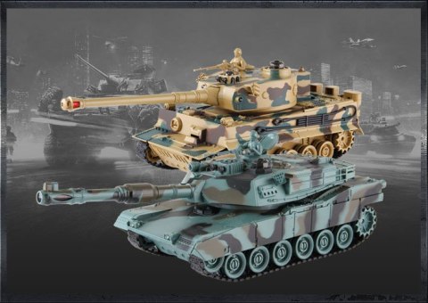 Zestaw wzajemnie walczących czołgów M1A2 Abrams v2 i German Tiger v2 2.4GHz 1:28 RTR