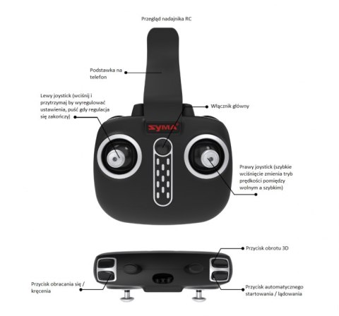 Syma Z4W (kamera 480p, FPV, 2.4GHz, żyroskop, auto-start, zawis, zasięg do 30m) Syma Z4W (kamera 480p, FPV, 2.4GHz, żyroskop, auto-start, zawis, zasięg do 30m)