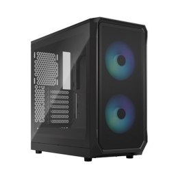 Fractal Design Focus 2 RGB Black TG Clear Tint, Midi Tower, Power supply included No