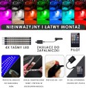 OŚWIETLENIE DO SAMOCHODU 4x LED TAŚMA RGB ADAPTER ZESTAW OŚWIETLENIOWY