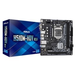 ASRock H510M-HDV R2.0 Rodzina procesorów Intel, Gniazdo procesora LGA1200, DDR4 DIMM, Gniazda pamięci 2, Obsługiwane interfejsy