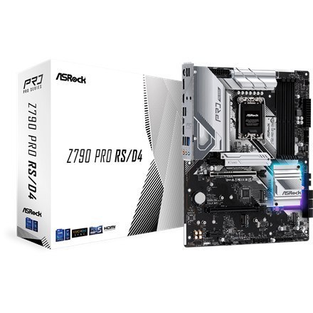 ASRock Z790 PRO RS/D4 Rodzina procesorów Intel, Gniazdo procesora LGA1700, DDR4 DIMM, Gniazda pamięci 4, Obsługiwane interfejsy