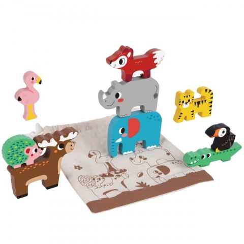 TOOKY TOY Drewniane Klocki Zwierzątka 9 Elementów TOOKY TOY Drewniane Klocki Zwierzątka 9 Elementów