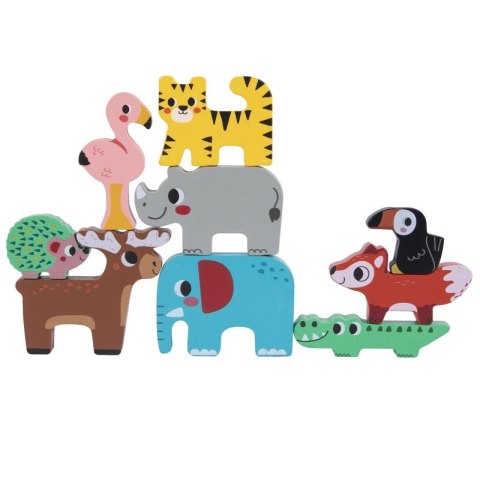 TOOKY TOY Drewniane Klocki Zwierzątka 9 Elementów TOOKY TOY Drewniane Klocki Zwierzątka 9 Elementów
