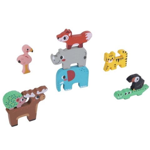 TOOKY TOY Drewniane Klocki Zwierzątka 9 Elementów TOOKY TOY Drewniane Klocki Zwierzątka 9 Elementów