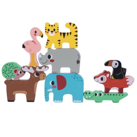 TOOKY TOY Drewniane Klocki Zwierzątka 9 Elementów TOOKY TOY Drewniane Klocki Zwierzątka 9 Elementów