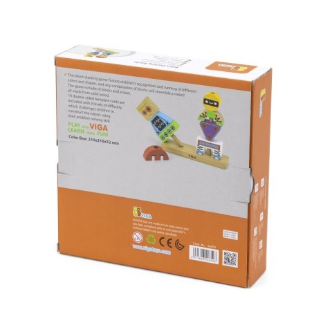 VIGA Układanka Piramidka Roboty + Wzory 8 el. VIGA Układanka Piramidka Roboty + Wzory 8 el.
