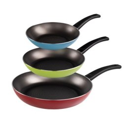 Stoneline VERY TITAN Pan set of 3 21164 Frying, Diameter 20/24/28 cm, Suitable for induction hob, Fixed handle, Blue/Colorful/Gr