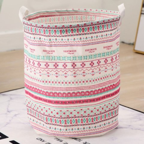 POJEMNIK KOSZ MATERIAŁOWY DO PRZECHOWYWANIA 43x33cm WOREK STYLISTYKA BOHO POJEMNIK KOSZ MATERIAŁOWY DO PRZECHOWYWANIA 43x33cm WOREK STYLISTYKA BOHO