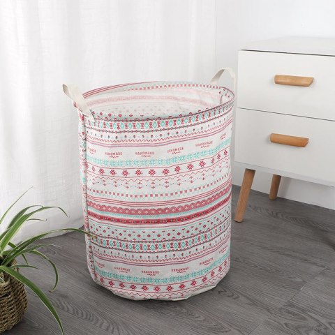 POJEMNIK KOSZ MATERIAŁOWY DO PRZECHOWYWANIA 43x33cm WOREK STYLISTYKA BOHO POJEMNIK KOSZ MATERIAŁOWY DO PRZECHOWYWANIA 43x33cm WOREK STYLISTYKA BOHO