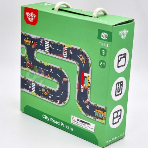 TOOKY TOY Droga Puzzle dla Dzieci Autostrada Makieta 21 el. Certyfikat FSC TOOKY TOY Droga Puzzle dla Dzieci Autostrada Makieta 21 el. Certyfikat FSC