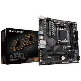 Gigabyte A620M H 1.0 M/B Rodzina procesorów AMD, Gniazdo procesora AM5, DDR5 DIMM, Gniazda pamięci 2, Obsługiwane interfejsy dys