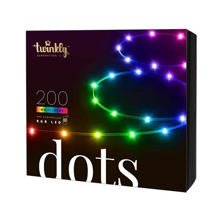 Inteligentne oświetlenie LED Twinkly Dots 60 RGB (wielokolorowe), zasilane przez USB, 3 m, czarne