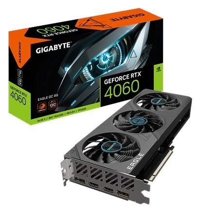 Gigabyte GV-N4060EAGLE OC-8GD 1.0 NVIDIA, 8 GB, GeForce RTX 4060, GDDR6, PCI-E 4.0, Ilość portów HDMI 2, Taktowanie pamięci 1700