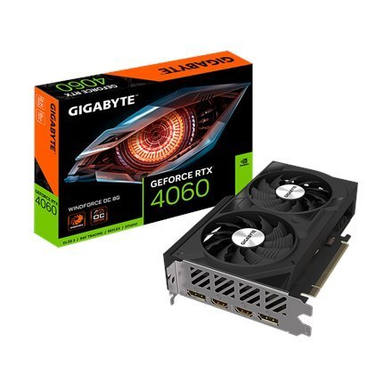 Gigabyte GV-N4060WF2OC-8GD 1.0 NVIDIA, 8 GB, GeForce RTX 4060, GDDR6, PCI-E 4.0, Ilość portów HDMI 2, Taktowanie pamięci 17000 M