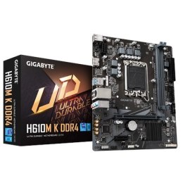 Gigabyte H610M K DDR4 1.0 M/B Rodzina procesorów Intel, Gniazdo procesora LGA1700, DDR4 DIMM, Gniazda pamięci 2, Obsługiwane int