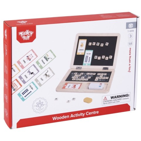 TOOKY TOY Drewniany Laptop Układanka Puzzle Nauka Literek Pisania Tablica Suchościeralna 58 el. TOOKY TOY Drewniany Laptop Układanka Puzzle Nauka Literek Pisania Tablica Suchościeralna 58 el.