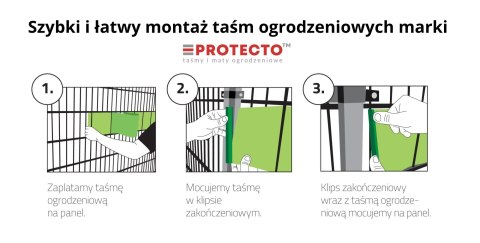 TAŚMA OGRODZENIOWA PASKI 6x2,55MB CLASSIC 19CM PROTECTO SZARA + 12 KLIPSÓW TAŚMA OGRODZENIOWA PASKI 6x2,55MB CLASSIC 19CM PROTECTO SZARA + 12 KLIPSÓW