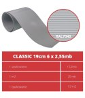TAŚMA OGRODZENIOWA PASKI 6x2,55MB CLASSIC 19CM PROTECTO SZARA + 12 KLIPSÓW