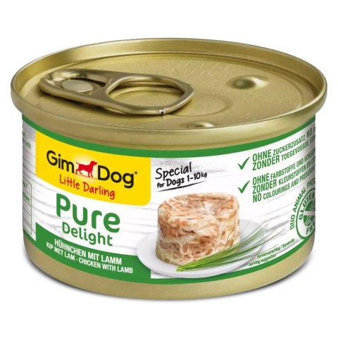 Gimdog Pure Delight 85g - karma dla małych psów kurczak i jagnięcina w galarecie