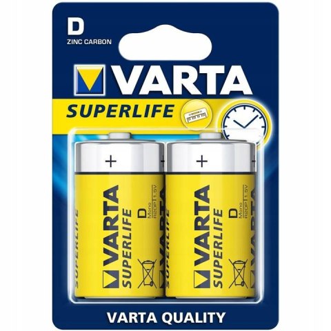 BATERIA WĘGLOWO - CYNKOWA VARTA SUPERLIFE D R20 x2 BATERIA WĘGLOWO - CYNKOWA VARTA SUPERLIFE D R20 x2