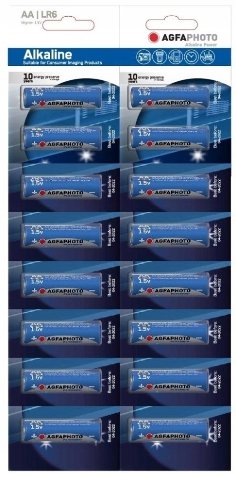 16X BATERIE ALKALICZNE AGFA PLATINIUM AA LR6 1,5V 16X BATERIE ALKALICZNE AGFA PLATINIUM AA LR6 1,5V