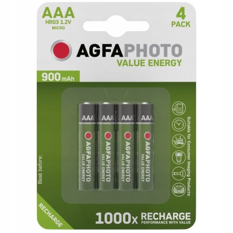 4x AKUMULATOR BATERIA AGFAPHOTO AAA LR03 HR03 1.2V