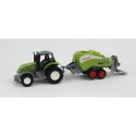 TRAKTOR METALOWY Z PRZYCZEPĄ W PUDEŁKU