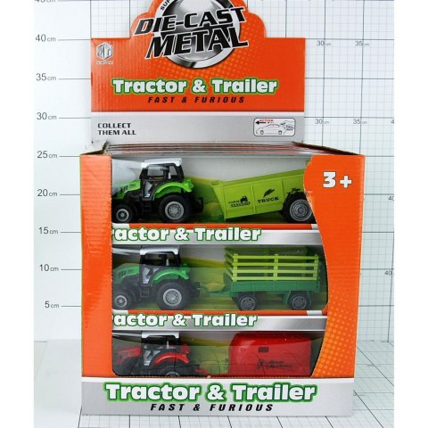 TRAKTOR Z PRZYCZEPĄ METAL W PUDEŁKU TRAKTOR Z PRZYCZEPĄ METAL W PUDEŁKU