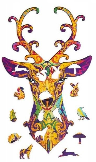 PUZZLE DREWNIANE UKŁADANKA JELEŃ DZIKIE ZWIERZĘ PUZZLE DREWNIANE UKŁADANKA JELEŃ DZIKIE ZWIERZĘ