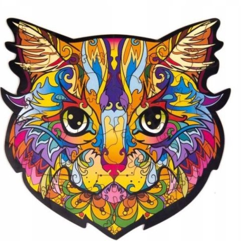 PUZZLE DREWNIANE UKŁADANKA KOT KOTEK KOLOROWY PUZZLE DREWNIANE UKŁADANKA KOT KOTEK KOLOROWY